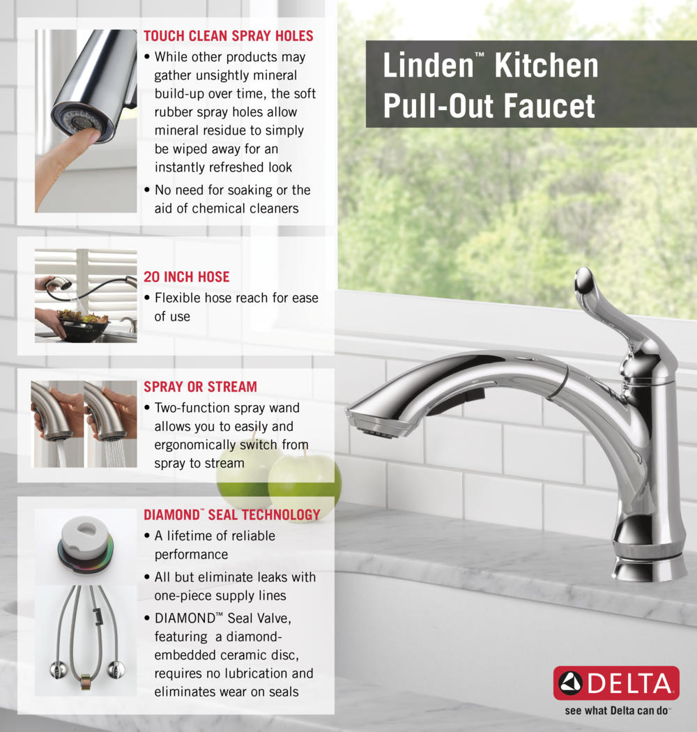 Linden single handle kitchen faucet